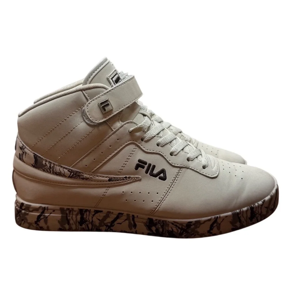 Fila Vulc 13 Mid‎ Plus Mens Size 9 Cream Grey Camo Sneakers 1FM01881-265